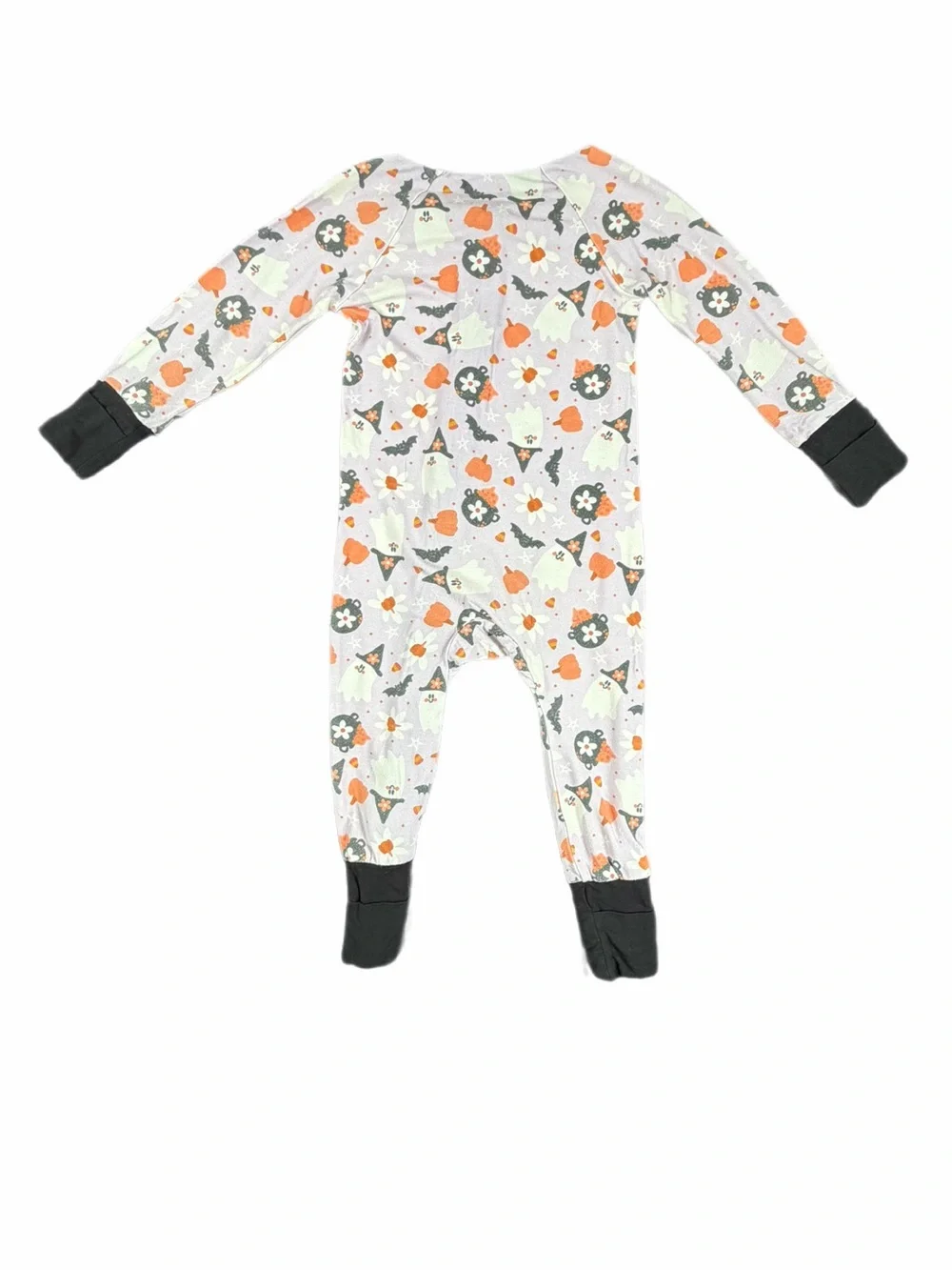 CADEN LANE Halloween Ghost Print Bamboo Convertible Zip Sleeper - 6-12M